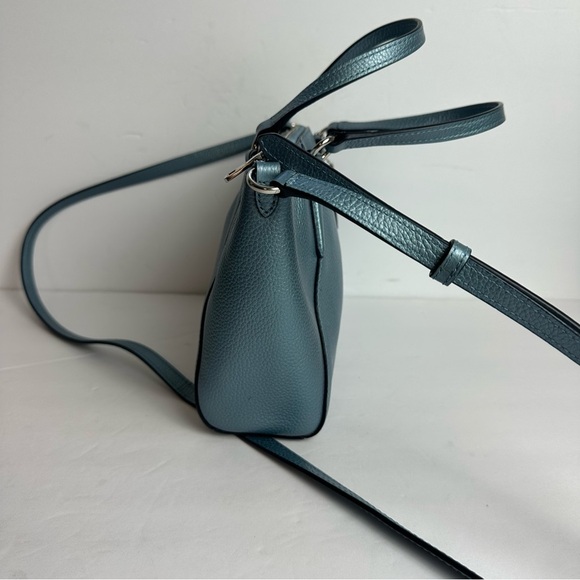 Coach Chelsea Hobo Bag Crossbody Purse Pebbled Cloud Blue Adjustable Zip - Picture 7 of 13